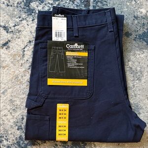 Carhartt Men's Washed Duck Cargo Pants - Navy Blue